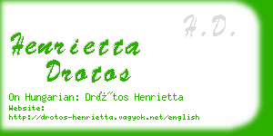 henrietta drotos business card